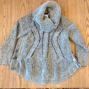 Anthropologie Cozy Gray Cable Knit Sweater Angel of the North